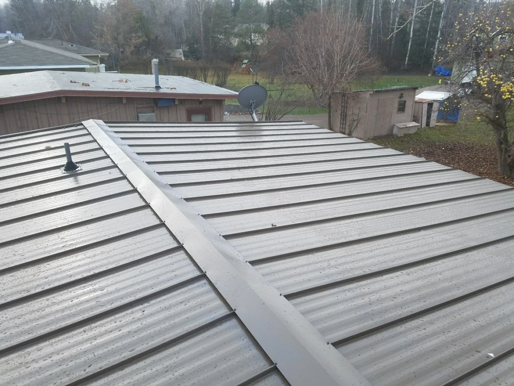 New metal roof on shed